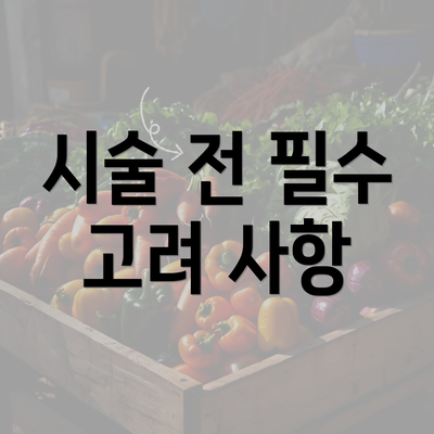 시술 전 필수 고려 사항