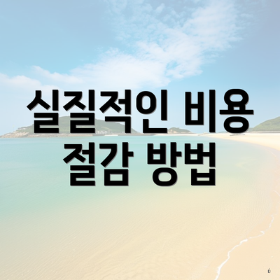 실질적인 비용 절감 방법