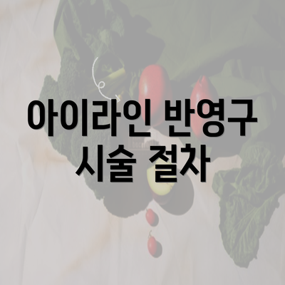 아이라인 반영구 시술 절차