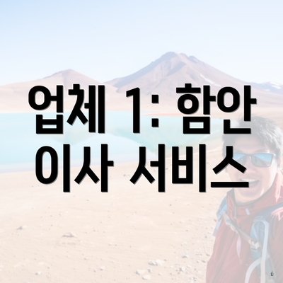 업체 1: 함안 이사 서비스