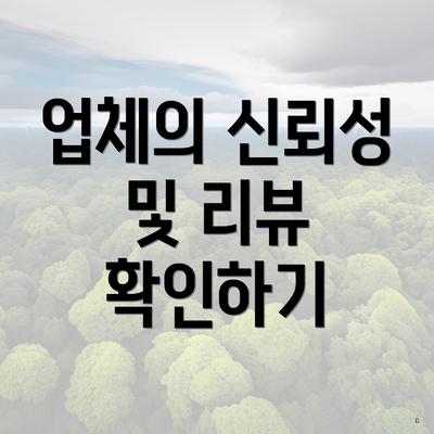 업체의 신뢰성 및 리뷰 확인하기