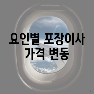 요인별 포장이사 가격 변동