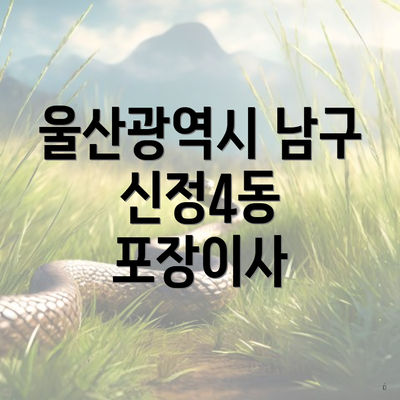 울산광역시 남구 신정4동 포장이사