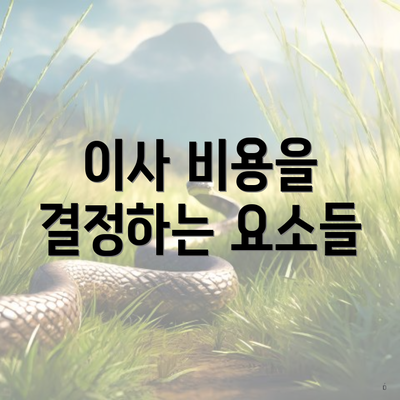 이사 비용을 결정하는 요소들