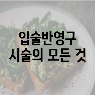 입술반영구 시술의 모든 것