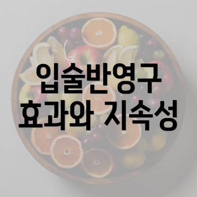 입술반영구 효과와 지속성