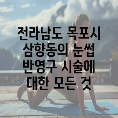 전라남도 목포시 삼향동의 눈썹 반영구 시술에 대한 모든 것