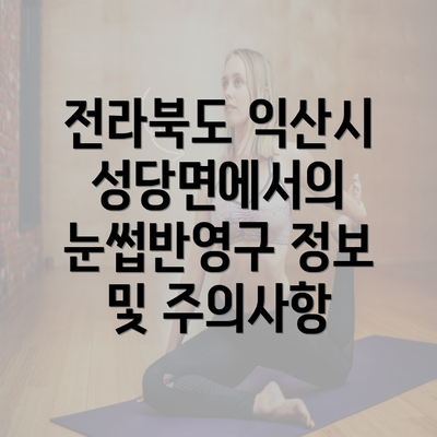 전라북도 익산시 성당면에서의 눈썹반영구 정보 및 주의사항