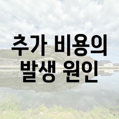 추가 비용의 발생 원인