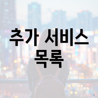 추가 서비스 목록