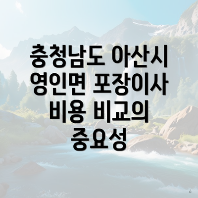 충청남도 아산시 영인면 포장이사 비용 비교의 중요성