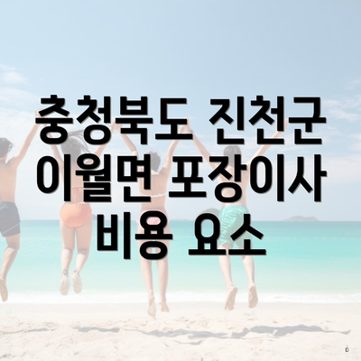 충청북도 진천군 이월면 포장이사 비용 요소