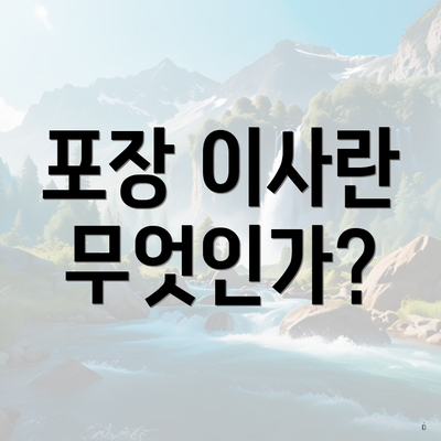 포장 이사란 무엇인가?