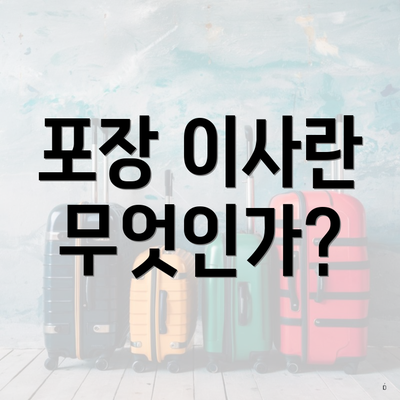 포장 이사란 무엇인가?