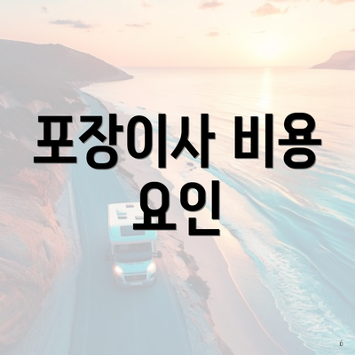 포장이사 비용 요인