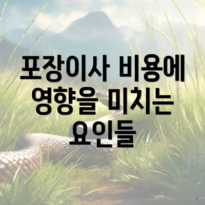 포장이사 비용에 영향을 미치는 요인들