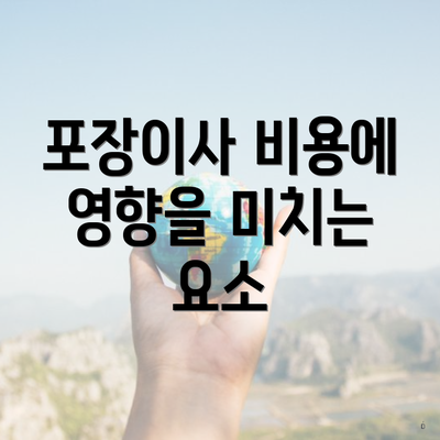 포장이사 비용에 영향을 미치는 요소