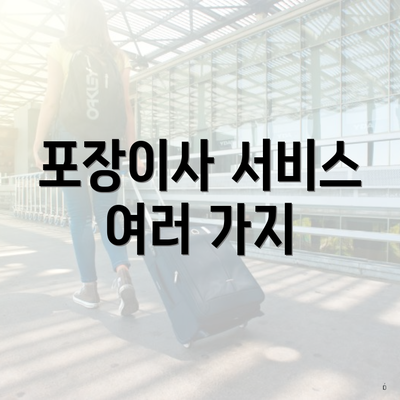 포장이사 서비스 여러 가지