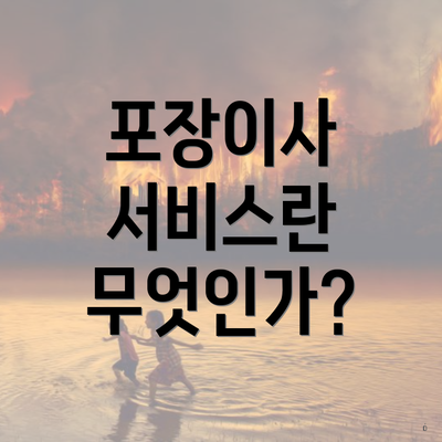 포장이사 서비스란 무엇인가?