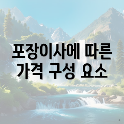 포장이사에 따른 가격 구성 요소