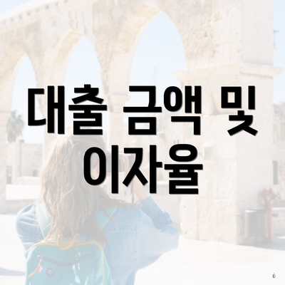 대출 금액 및 이자율