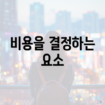 비용을 결정하는 요소