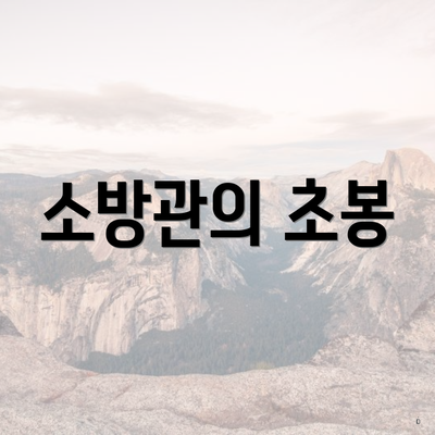 소방관의 초봉