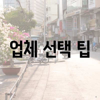 업체 선택 팁