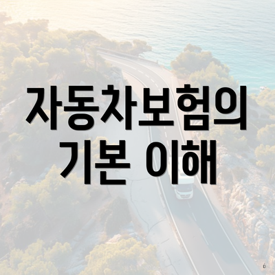 자동차보험의 기본 이해
