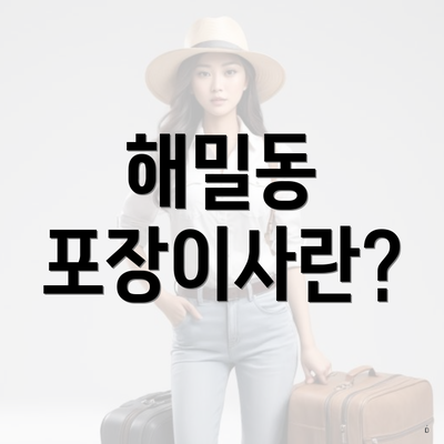 해밀동 포장이사란?