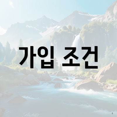 가입 조건