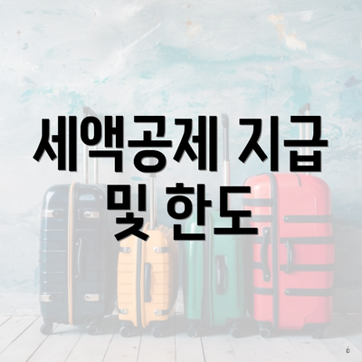 세액공제 지급 및 한도