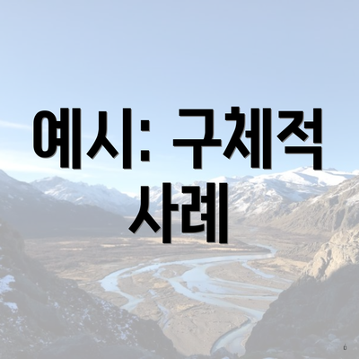 예시: 구체적 사례