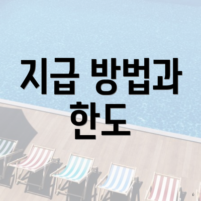 지급 방법과 한도
