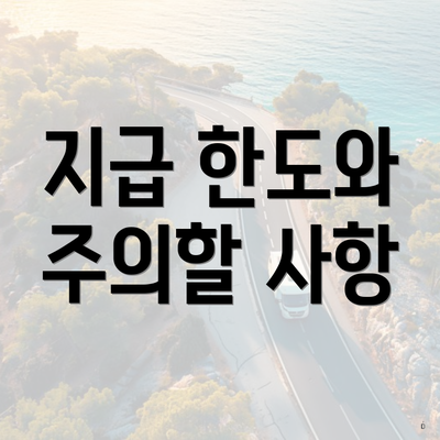 지급 한도와 주의할 사항