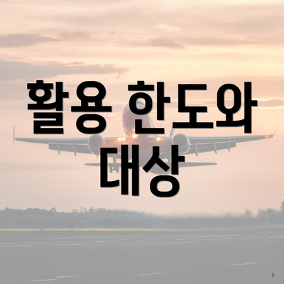 활용 한도와 대상