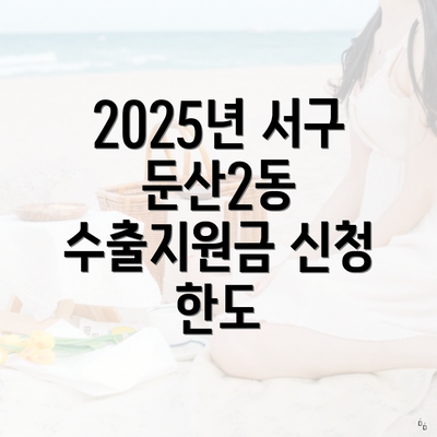 2025년 서구 둔산2동 수출지원금 신청 한도