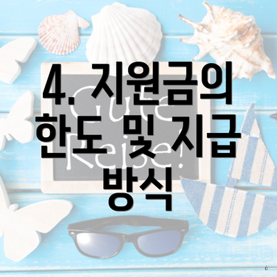 4. 지원금의 한도 및 지급 방식