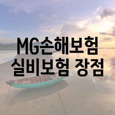 MG손해보험 실비보험 장점