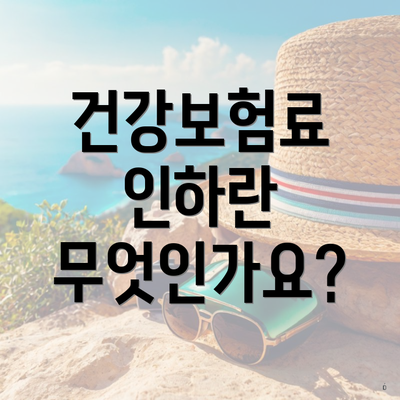 건강보험료 인하란 무엇인가요?