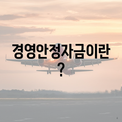 경영안정자금이란?
