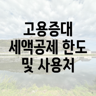 고용증대 세액공제 한도 및 사용처