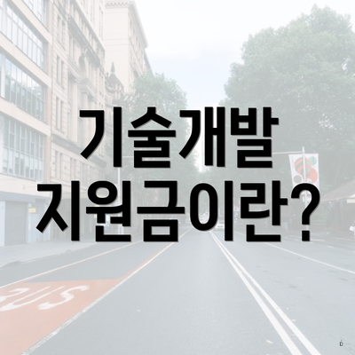 기술개발 지원금이란?