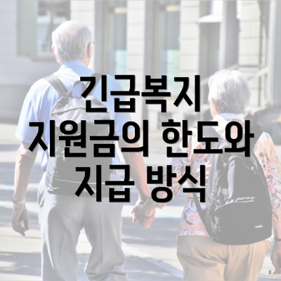 긴급복지 지원금의 한도와 지급 방식
