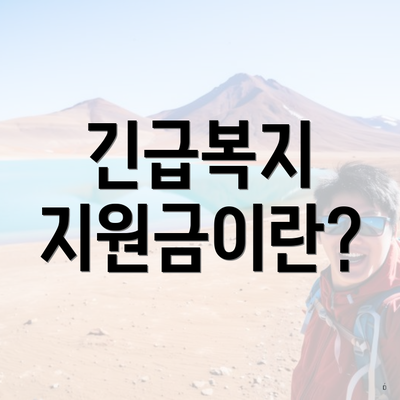 긴급복지 지원금이란?