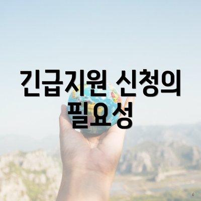 긴급지원 신청의 필요성