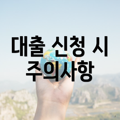 대출 신청 시 주의사항