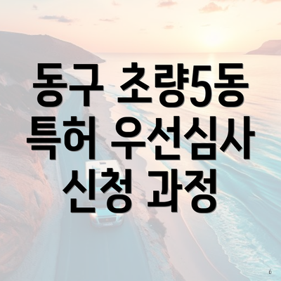 동구 초량5동 특허 우선심사 신청 과정