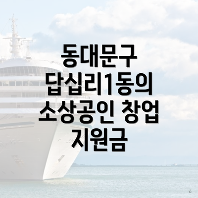 동대문구 답십리1동의 소상공인 창업 지원금