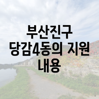 부산진구 당감4동의 지원 내용